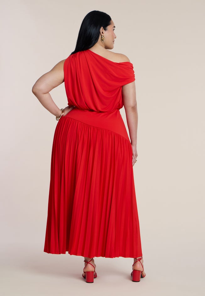 Draped One-Shoulder Maxi Dress image number 1