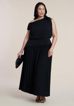Draped One-Shoulder Maxi Dress