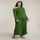 Long Sleeve Drop Waist Maxi Dress image number null