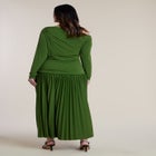 Long Sleeve Drop Waist Maxi Dress image number null
