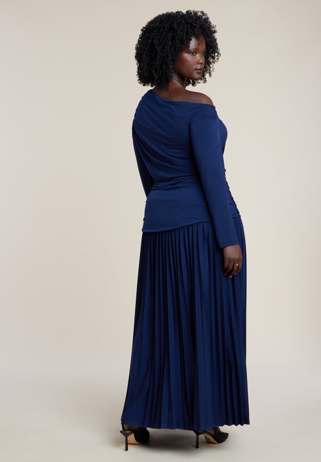 Long Sleeve Drop Waist Maxi Dress image number 1