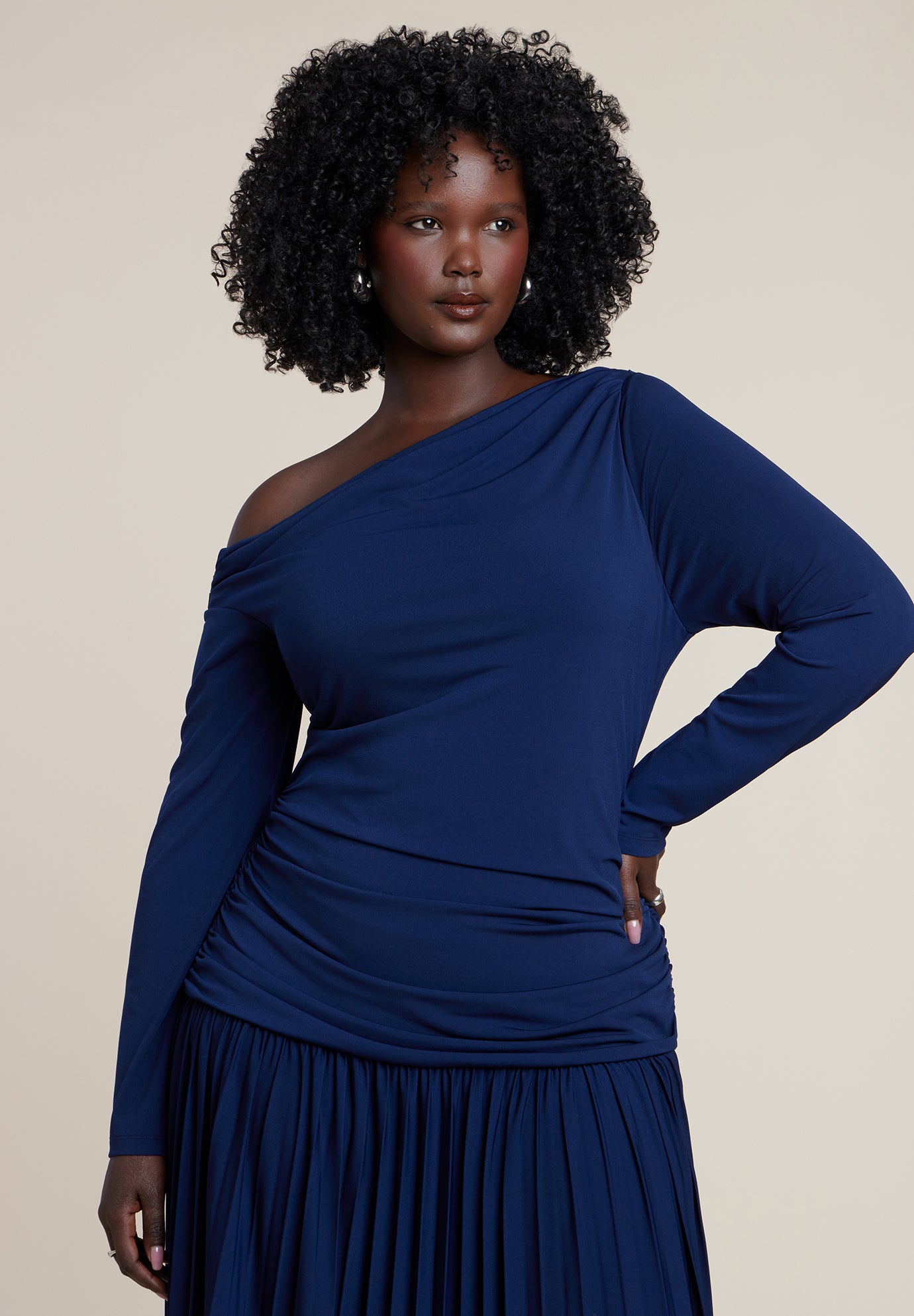 Long Sleeve Drop Waist Maxi Dress image number 2