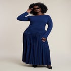 Long Sleeve Drop Waist Maxi Dress image number null