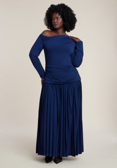 Long Sleeve Drop Waist Maxi Dress