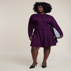 Elastic Waist Sweater Mini Dress image number null
