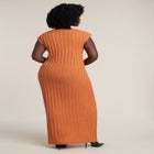 Short Sleeve Ribbed Sweater Maxi Dress image number null