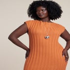 Short Sleeve Ribbed Sweater Maxi Dress image number null