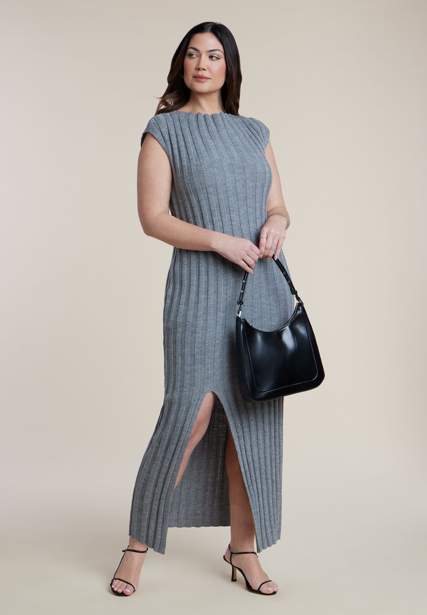 Short Sleeve Ribbed Sweater Maxi Dress image number 0