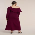 Off The Shoulder Sweater Midi Dress image number null