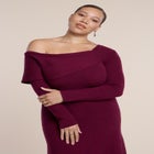 Off The Shoulder Sweater Midi Dress image number null