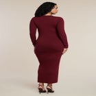 Sweater Button Detail Sweater Maxi Dress image number null