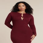 Sweater Button Detail Sweater Maxi Dress image number null