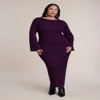 Lettuce Hem Ribbed Sweater Maxi Dress image number 1