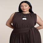Tie Detail Drop Waist Maxi Dress image number null