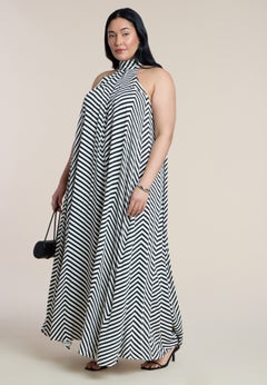 Trapeze Halter Maxi Dress