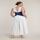 Corset Detail Poplin Maxi Dress image number null