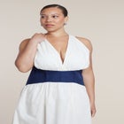Corset Detail Poplin Maxi Dress image number null