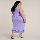 Ruffle Detail Column Maxi Dress image number null
