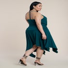 Asym Hem Draped Jersey Midi Dress image number null