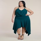 Asym Hem Draped Jersey Midi Dress image number null