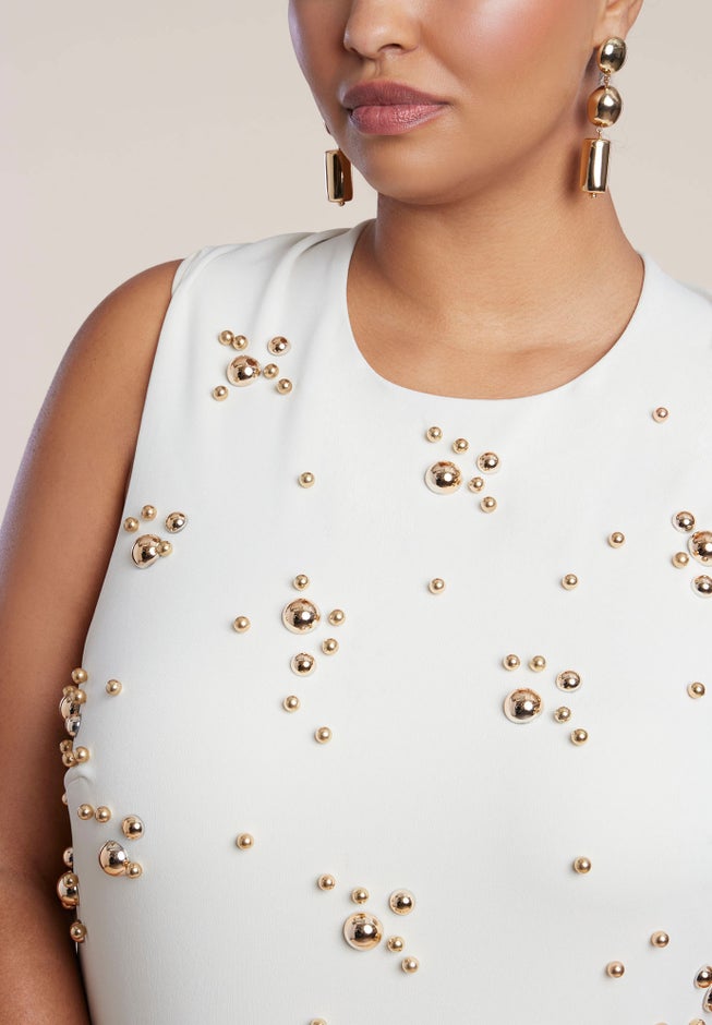Embellished Stud Detail Maxi Dress image number 4