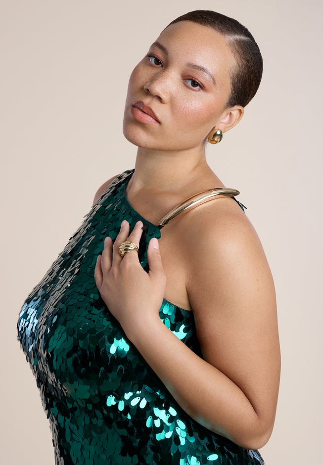 Textured Sequin Maxi Dress image number 4