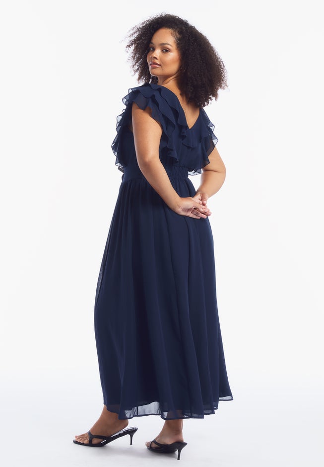 Ruffled Chiffon Maxi Dress image number 1