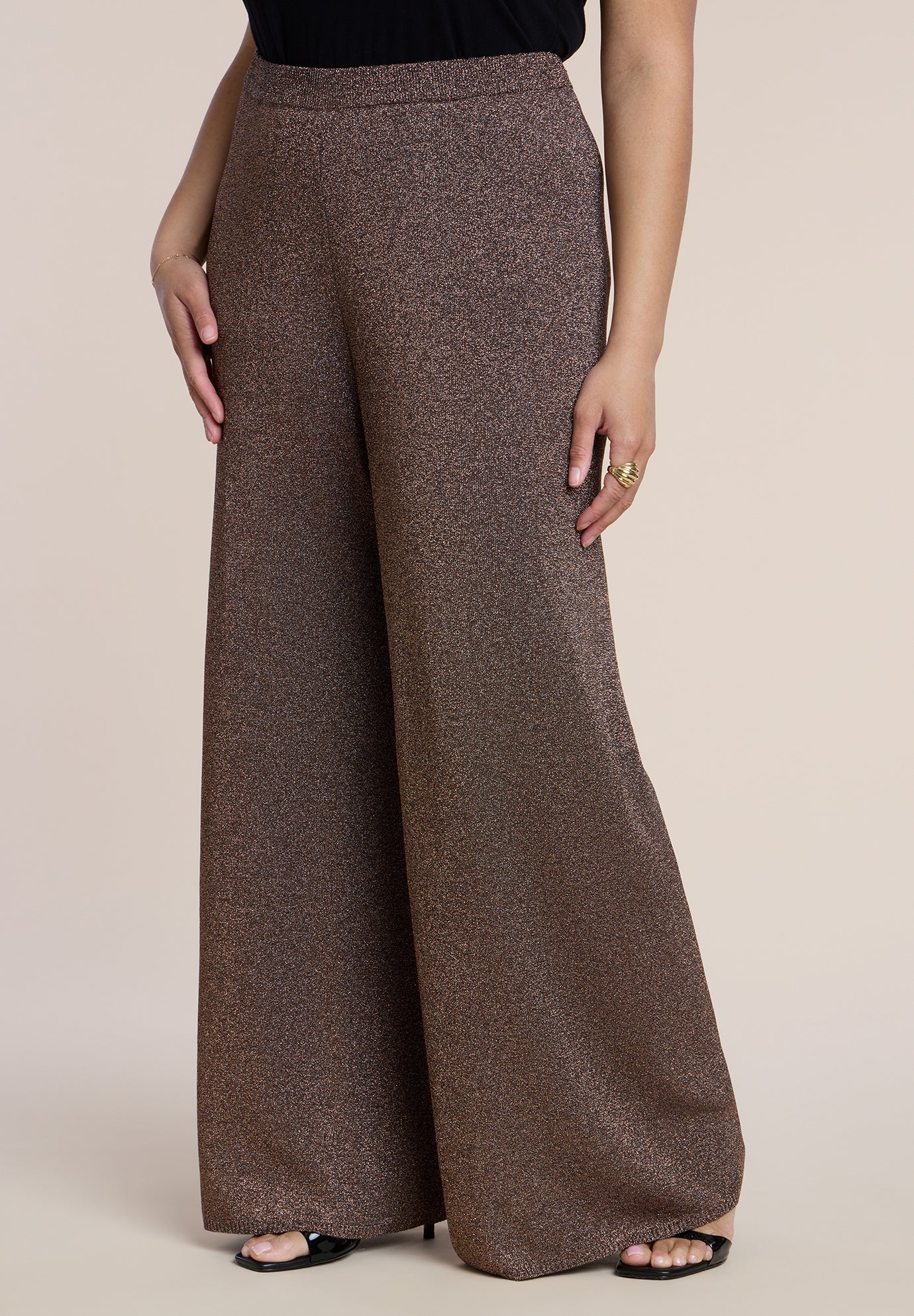 Semi-Sheer Shimmer Sweater Pant image number 2