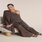 Semi-Sheer Shimmer Sweater Pant image number null