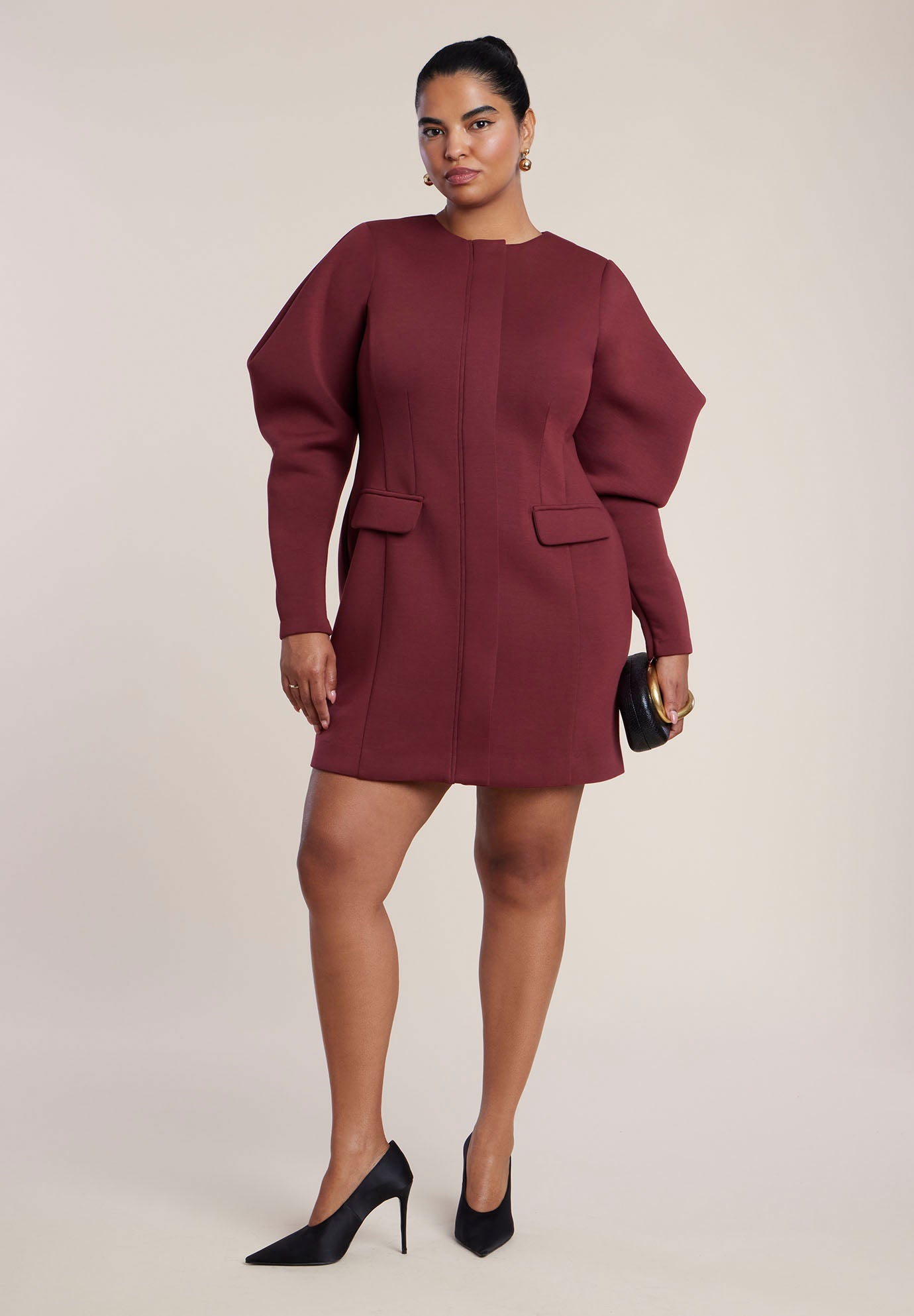 Exaggerated Sleeve Jacket Mini Dress image number 0