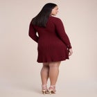 Tipping Detail Collared Sweater Mini Dress image number 1