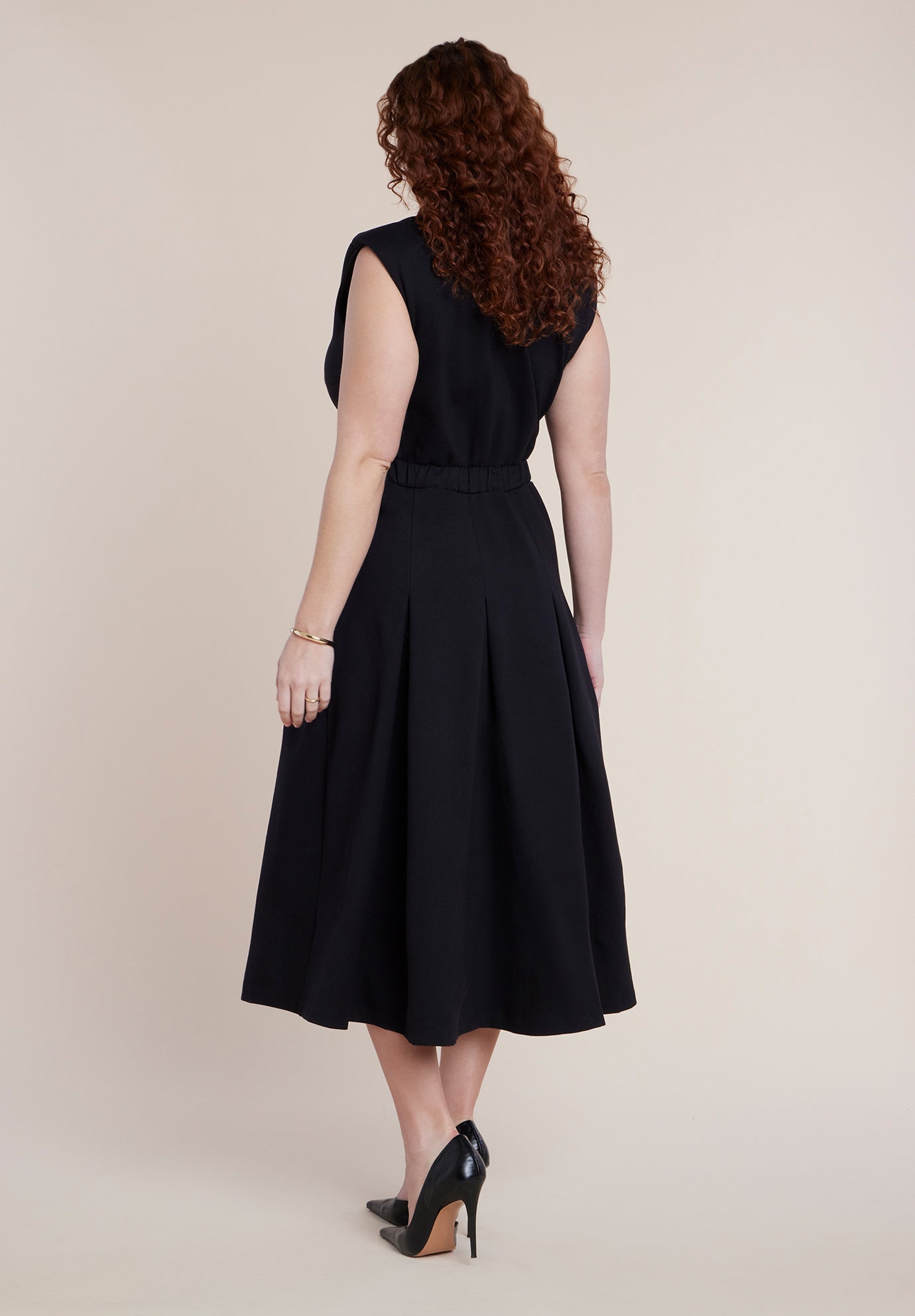 Ponte Sleeveless Midi Shirt Dress image number 1