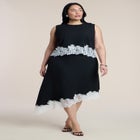 Asym Lace-Trimmed Midi Skirt image number null