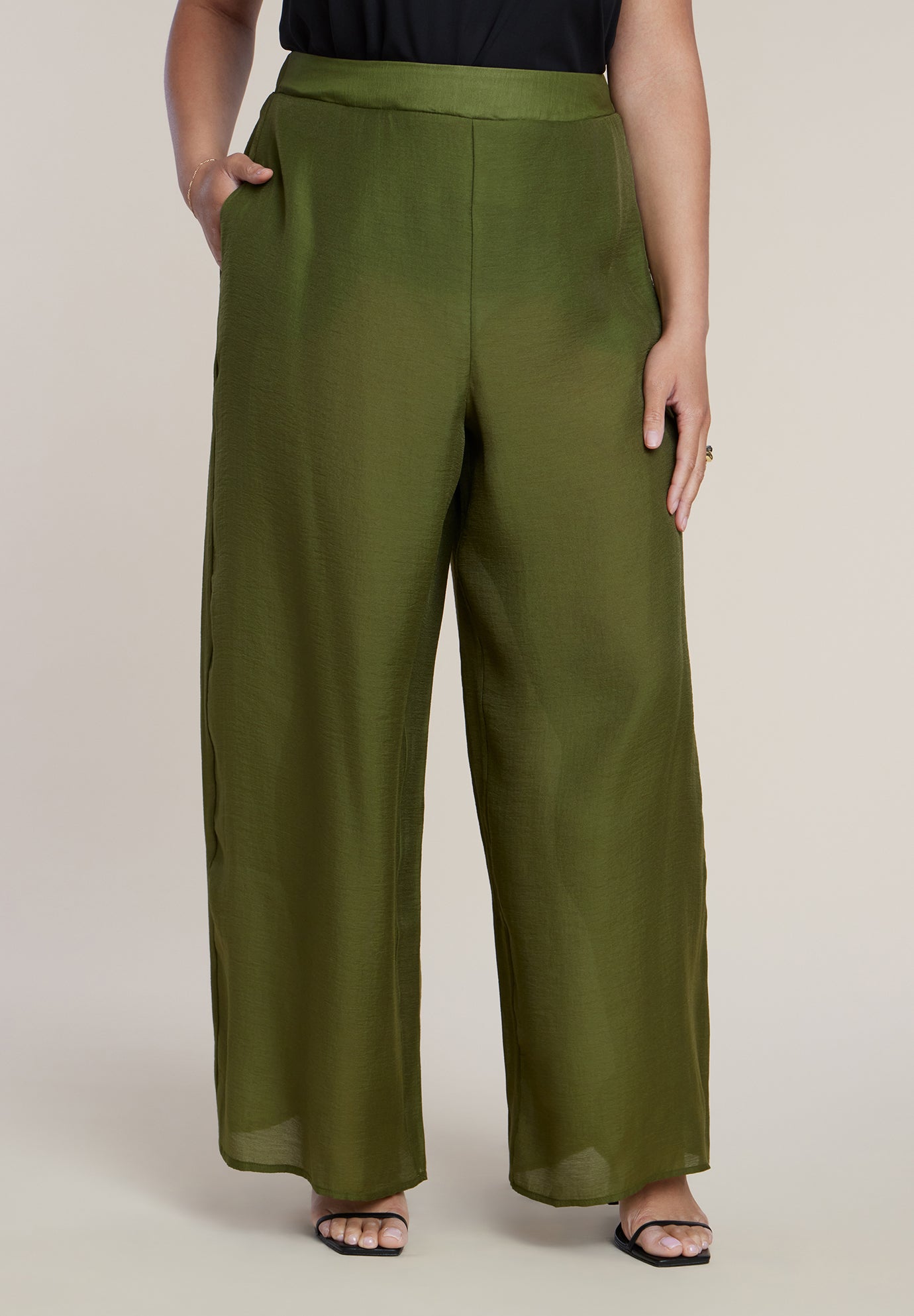 Sheer Lightweight Wide Leg Pant image number 1