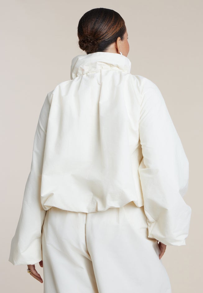 Cotton-Blend Drawcord Bomber Jacket image number 1