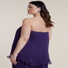Wire Hem Pliss&eacute; Strapless Top image number null