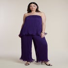 Wire Hem Pliss&eacute; Strapless Top image number null