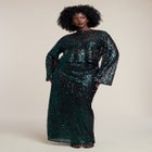 Boat Neck Sequin Crop Top image number null