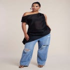 Off The Shoulder Sheer Top image number null