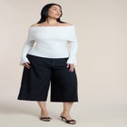 Off The Shoulder Ribbed Sweater image number null