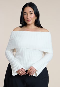 Off The Shoulder Ribbed Sweater