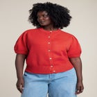 Puff Sleeve Cropped Cardigan image number 0