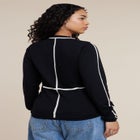 Contrast Line Detail Turtleneck Sweater image number null
