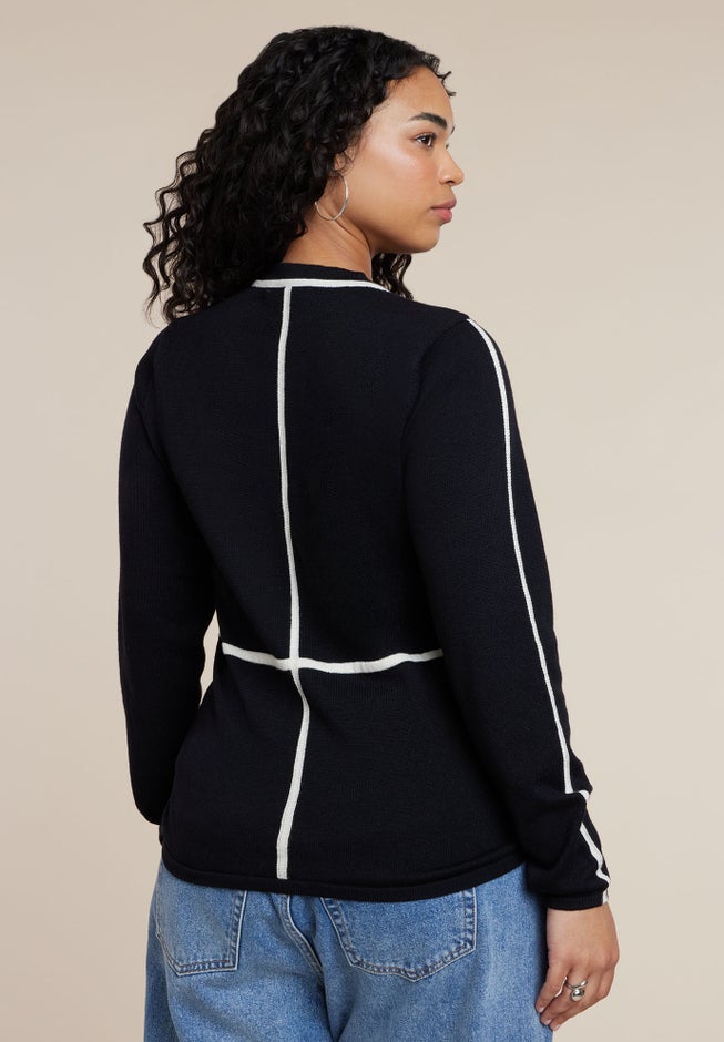 Contrast Line Detail Turtleneck Sweater image number 1