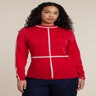 Contrast Line Detail Turtleneck Sweater image number null