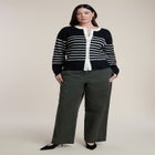 Striped Crewneck Cardigan image number null