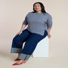Off The Shoulder Sweater With Side Slit image number null