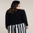 Off The Shoulder Sweater With Side Slit image number null