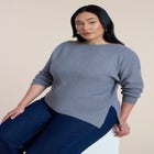 Off The Shoulder Sweater With Side Slit image number null