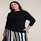 Off The Shoulder Sweater With Side Slit image number null